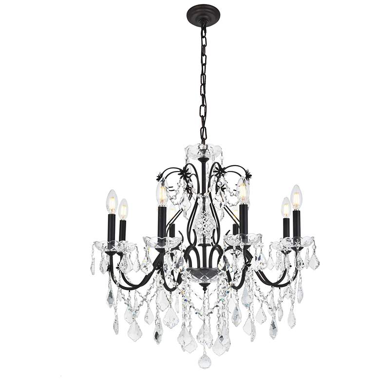 Image 2 St.Francis 26" Wide Dark Bronze Crystal 8-Light Chandelier