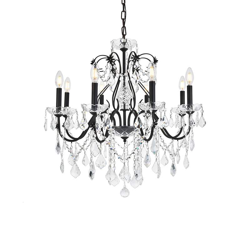 Image 3 St.Francis 26" Wide Dark Bronze Crystal 8-Light Chandelier more views