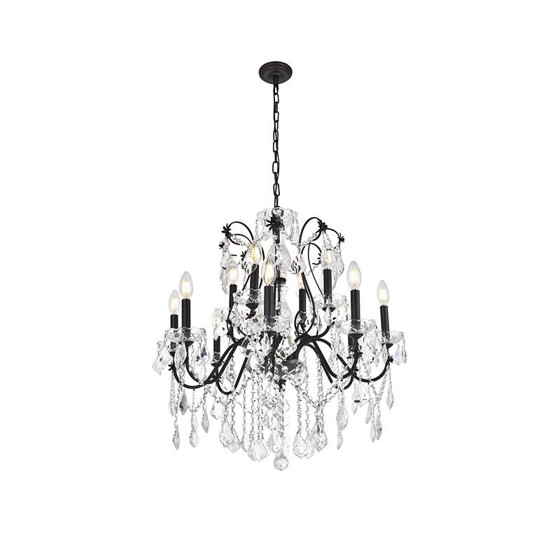 Image 7 St.Francis 28" Wide Dark Bronze Crystal 12-Light Chandelier more views