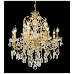 St. Francis 28" Wide Gold 12-Light Candle Chandelier