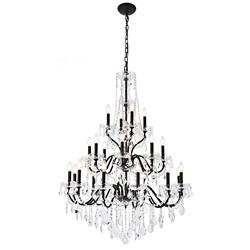 St. Francis 36" Wide Dark Bronze Crystal 24-Light Chandelier