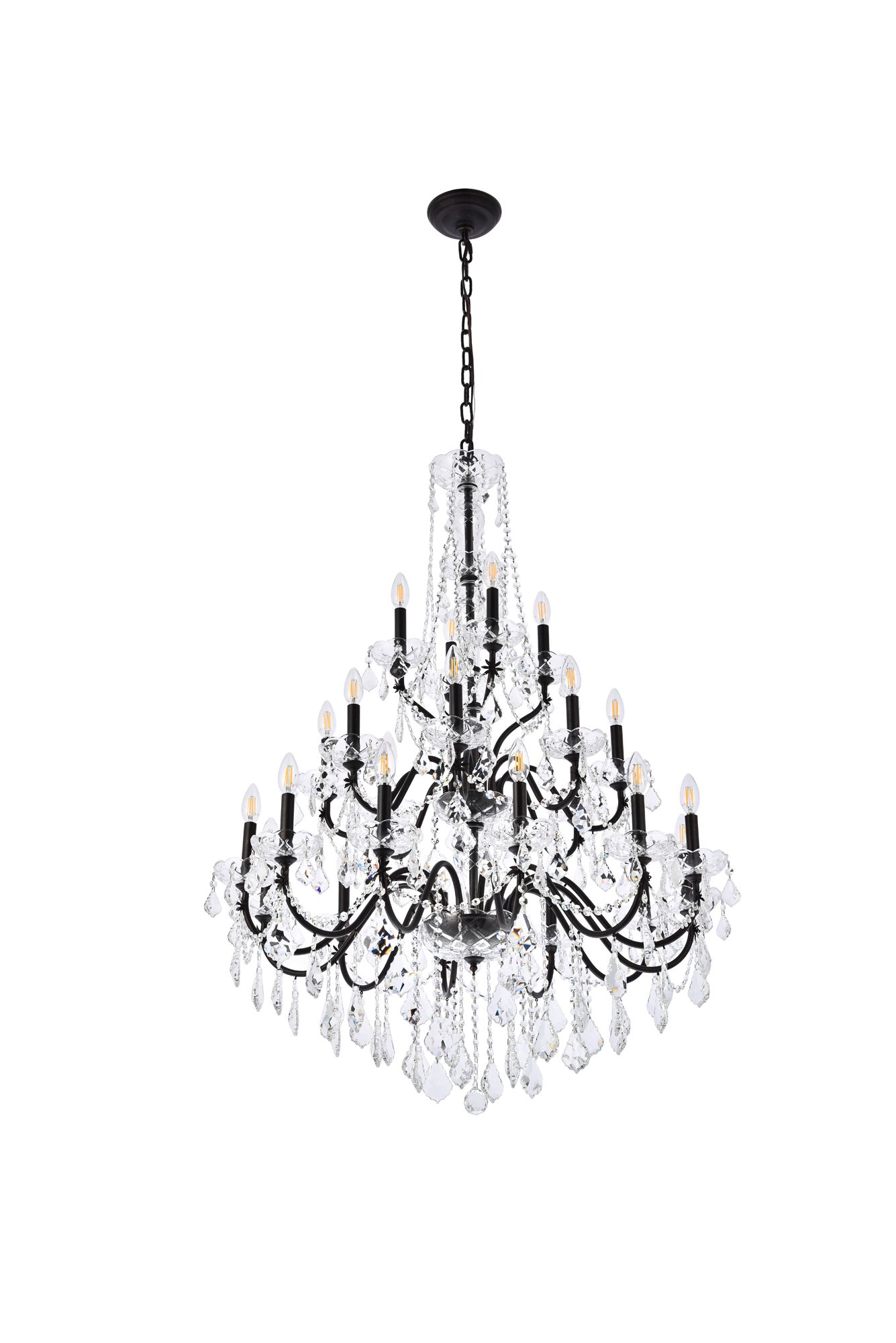 St. Francis 36" Wide Dark Bronze Crystal 24-Light Chandelier in scene