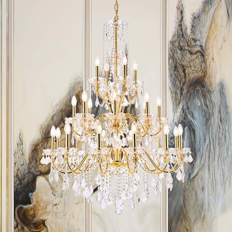 Image 2 St. Francis 36" Wide Gold and Crystal 24-Light Chandelier