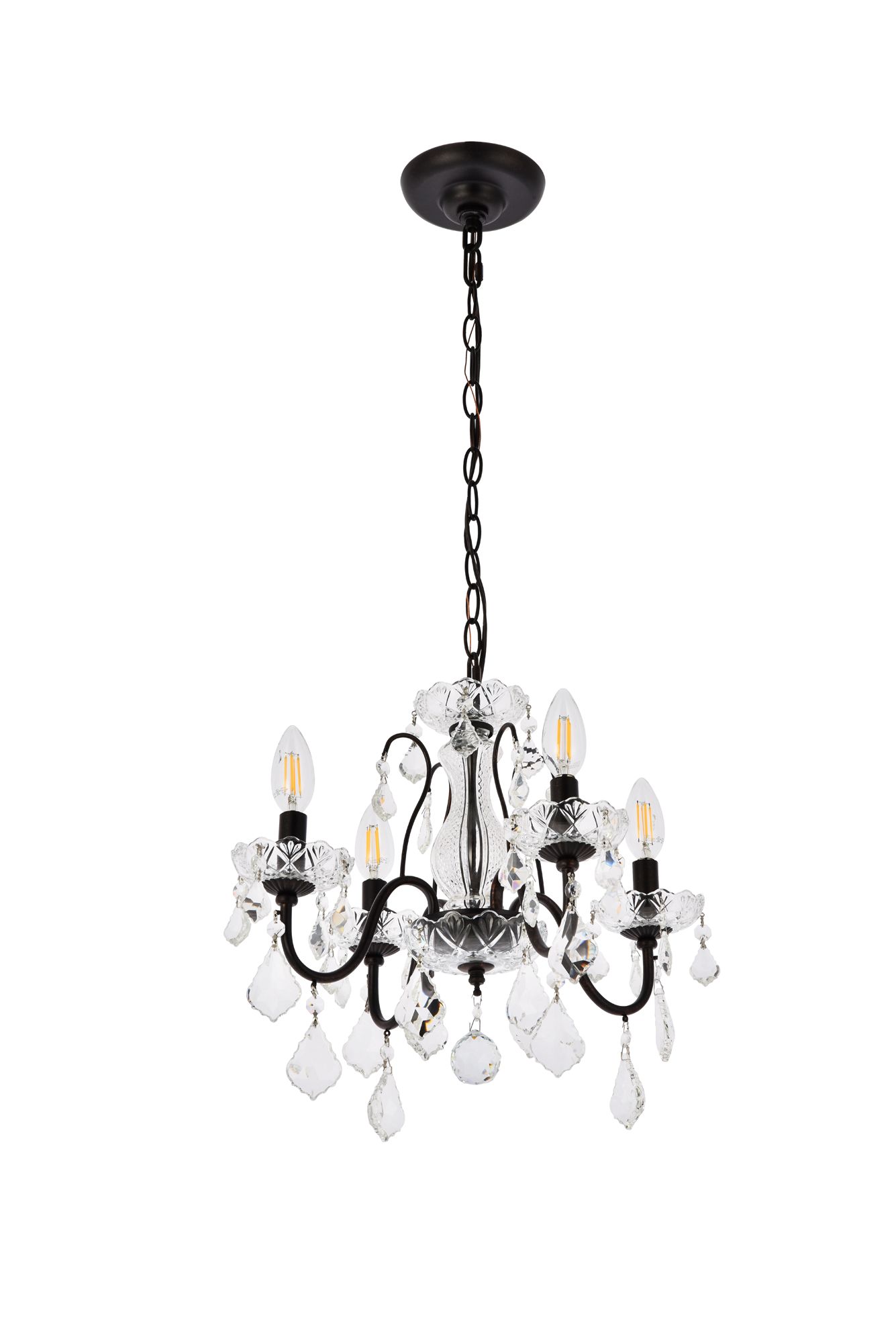 St. Francis 4 Lt Dark Bronze Pendant Clear