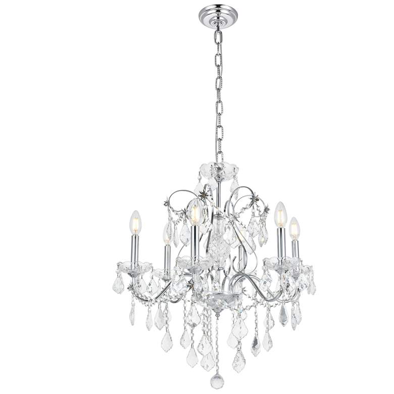 Image 1 St. Francis 6 Lt Chrome Chandelier Clear