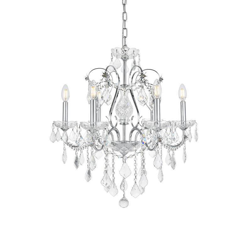 Image 2 St. Francis 6 Lt Chrome Chandelier Clear more views