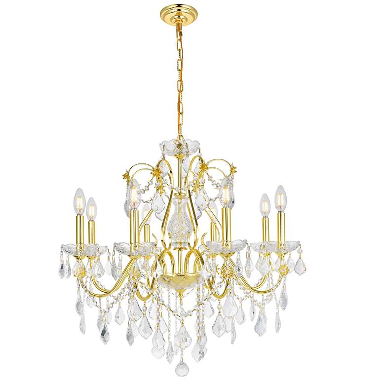 Image 7 St. Francis 8 Lt Gold Chandelier Clear more views