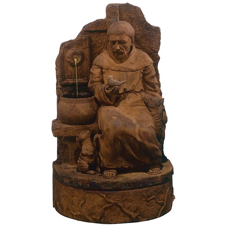 Image 1 St. Francis of Assisi at the Well 38"H Relic Nebbia Garden Fountain