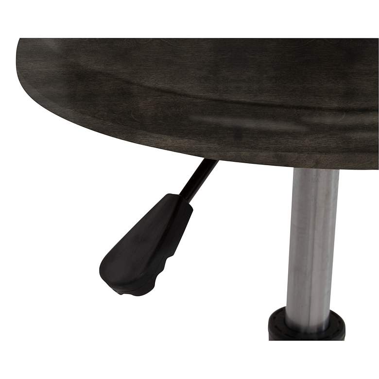 Image 3 St. James Distressed Black Wood Swivel Adjustable Stool more views