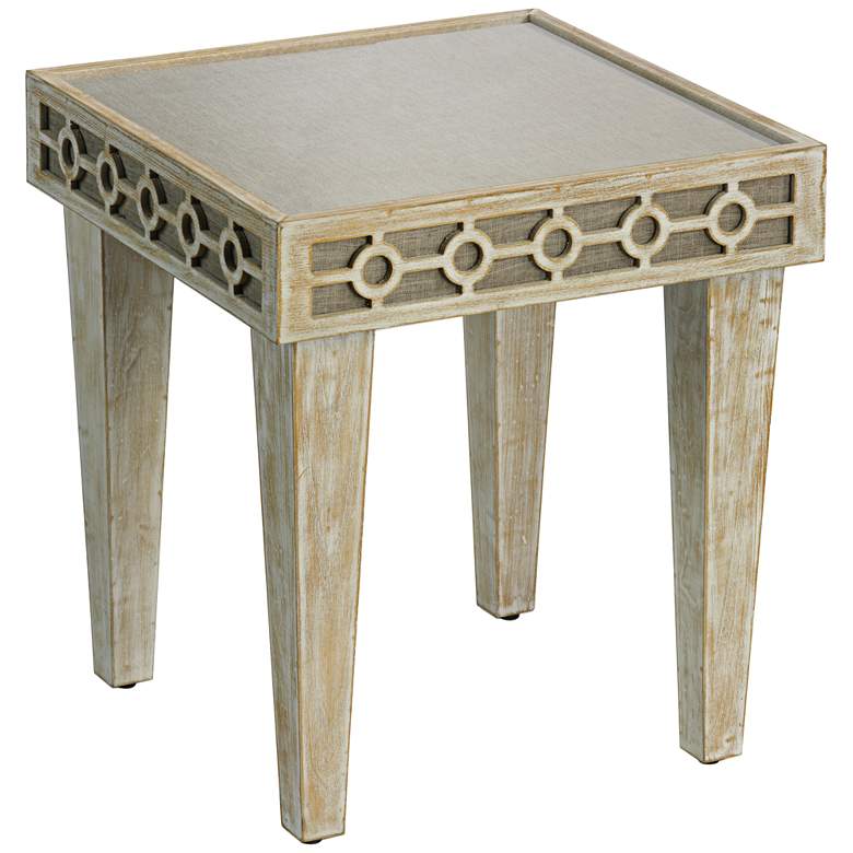 Image 1 St. John 20 inch Wide Linen Washed Oak Square Side Table