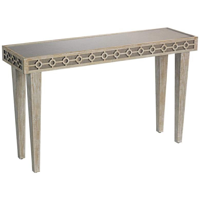 Image 1 St. John 53 inch Wide Linen Washed Oak Console Table