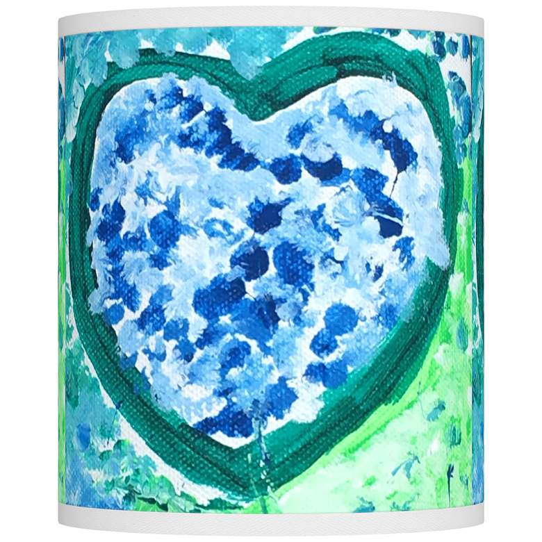 Image 1 St. Jude Aqua Hearts Giclee Shade 10x10x12 (Spider)