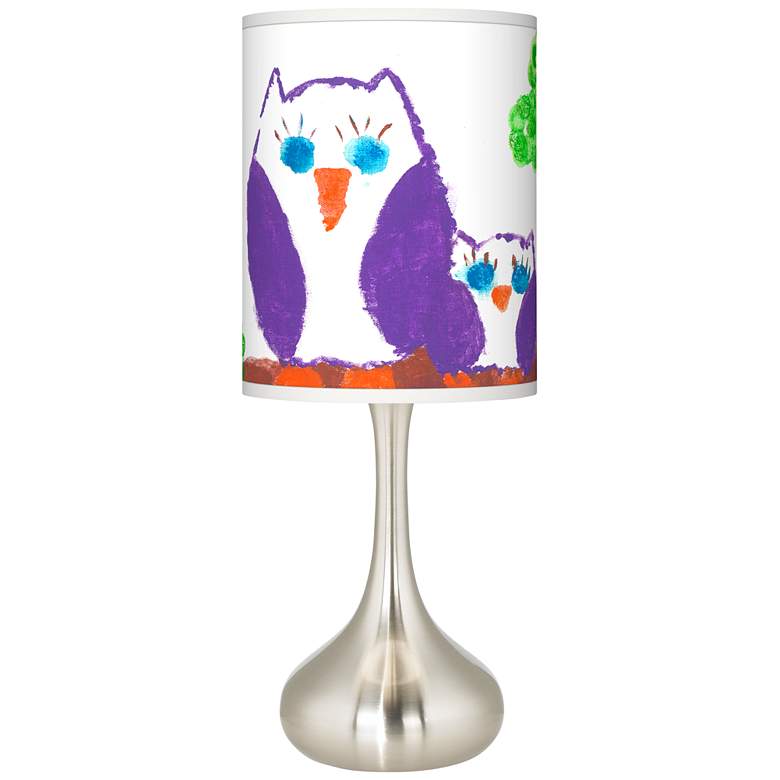 Image 1 St. Jude Owl Family Giclee Droplet Table Lamp