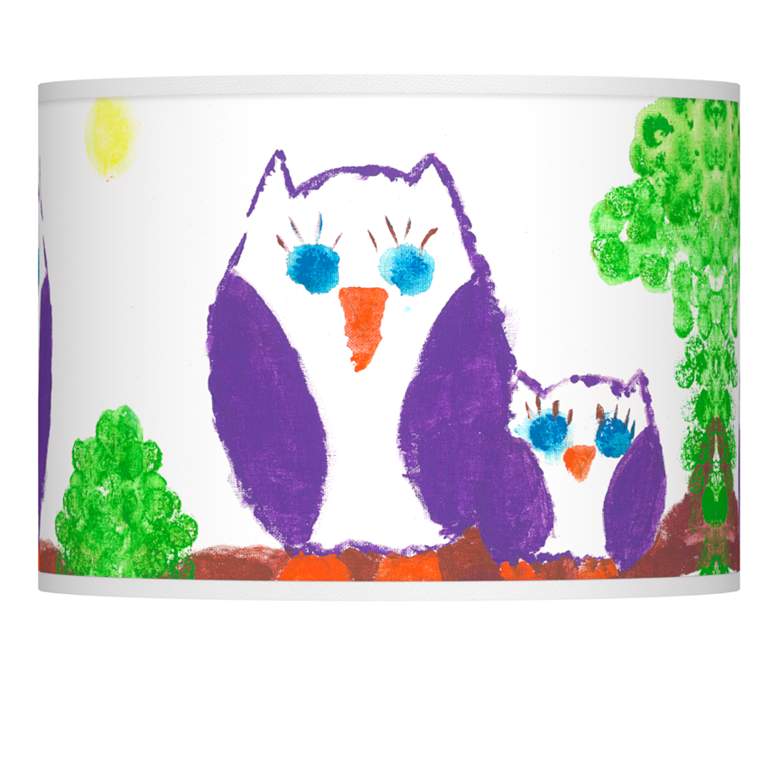 Image 1 St. Jude Owl Family Giclee Lamp Shade 13.5x13.5x10 (Spider)