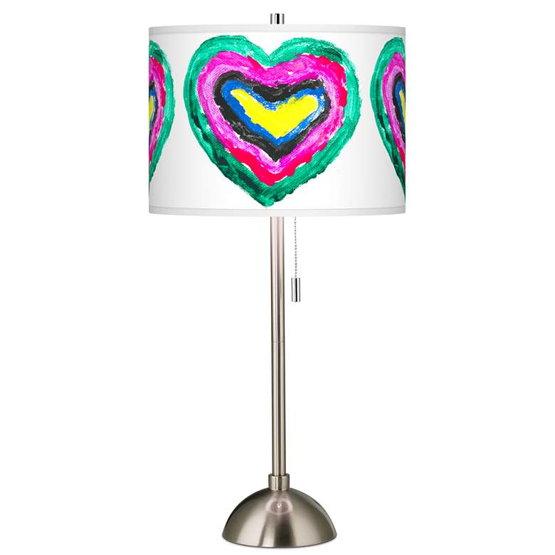 Image 1 St. Jude Power Hearts Giclee Brushed Nickel Table Lamp