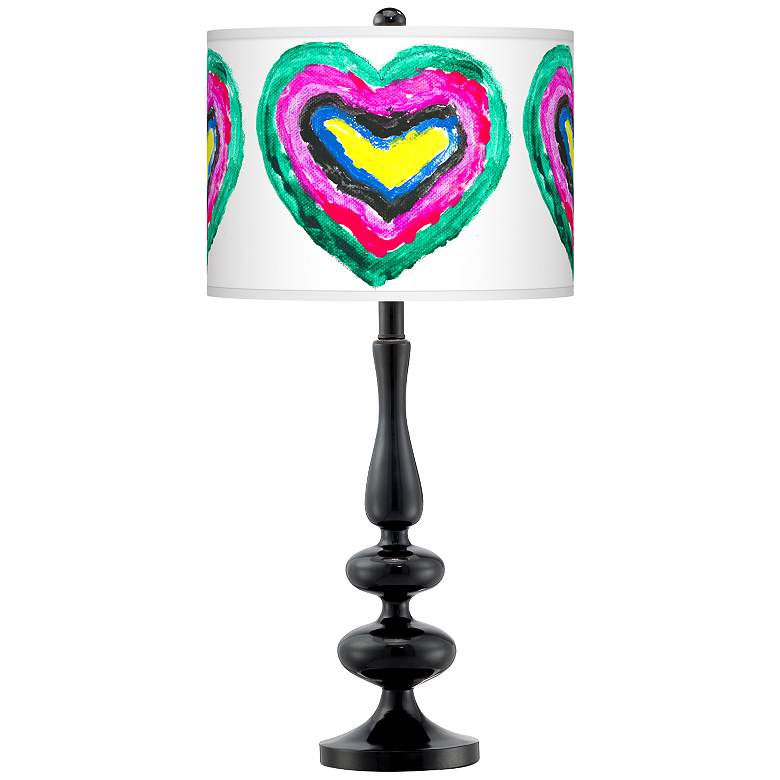 Image 1 St. Jude Power Hearts Giclee Paley Black Table Lamp
