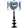 St. Jude Power Hearts Giclee Paley Black Table Lamp