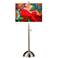 St. Jude Strawberry Cat Giclee Brushed Nickel Table Lamp