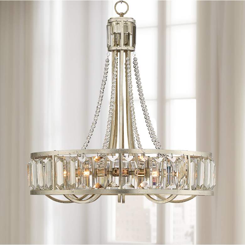 Image 1 St. Luciana 25" Wide Silver 8-Light Crystal Chandelier