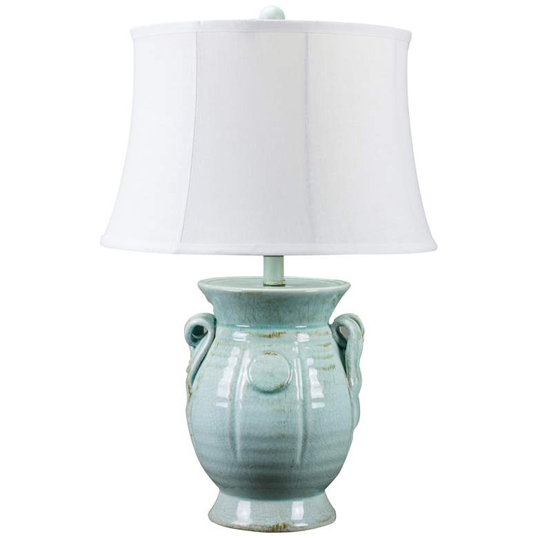 Image 1 St Tropez Aqua Blue Urn Ceramic Table Lamp