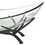 St. Tropez Black Metal and Clear Glass Oval Decorative Bowl