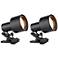 Staccato 6" High Black Mini Accent Clip Lights Set of 2