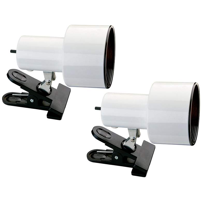 Image 1 Staccato 6" High White Mini Accent Clip Lights Set of 2