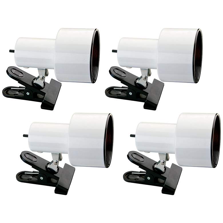 Image 1 Staccato 6" High White Mini Accent Clip Lights Set of 4