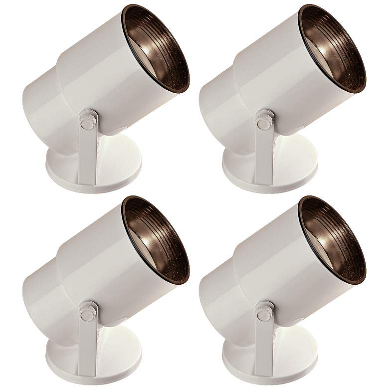 Image 1 Staccato 8" Gloss White Adjustable Accent Uplights Set of 4