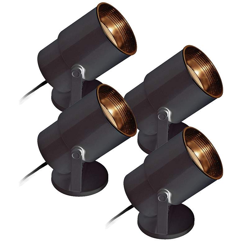 Image 1 Staccato 8" High Black Adjustable Accent Uplights Set of 4