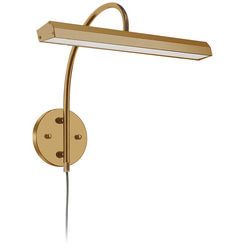 Image 1 Staccato16 1/4" Wide Aged Brass LED Picture Light