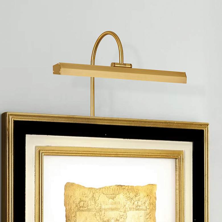 Image 1 Staccato16 1/4" Wide Aged Brass LED Picture Light