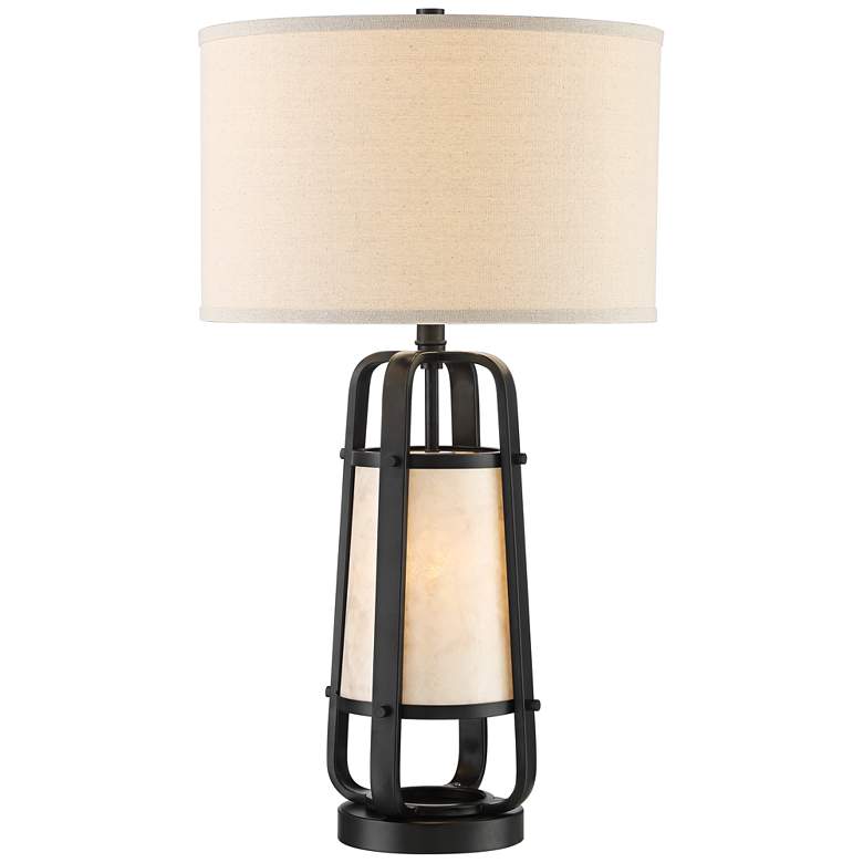 Stacey Natural Mica Shade Night Light Table Lamp