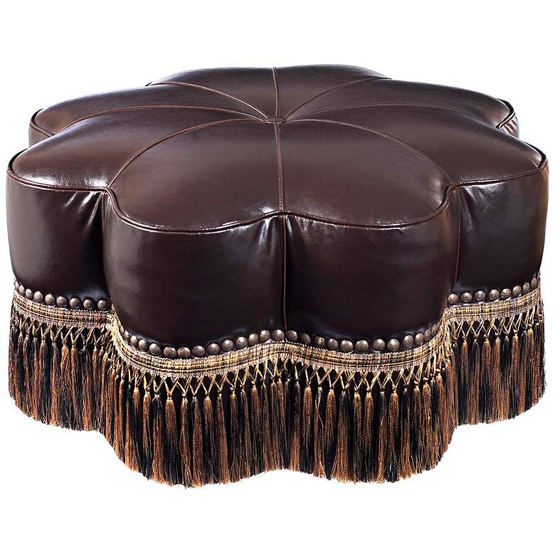 Image 1 Stacey Star Cafe Mocha Faux Leather Ottoman