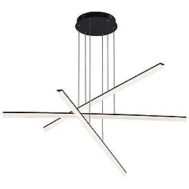 Image1 of Stack 5.25"H x 48"W 3-Light Pendant in Black