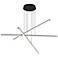 Stack 5.25"H x 48"W 3-Light Pendant in Black