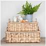 4_Stackable Hyacinth Baskets with Oak Lids, Natural Set of 2 more views