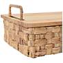 6_Stackable Hyacinth Baskets with Oak Lids, Natural Set of 2 more views