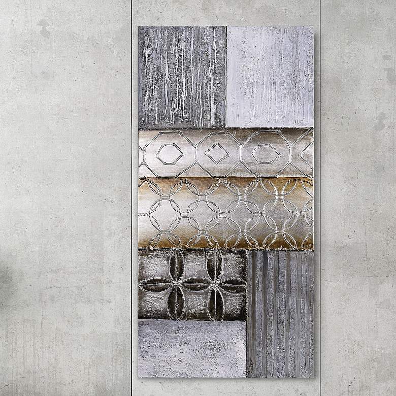 Image 2 Stacked 1 60" Wide Hand-Painted Rectangular Canvas Wall Art