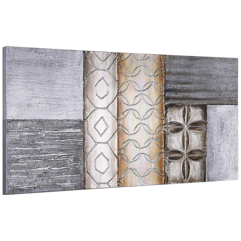 Image 5 Stacked 1 60" Wide Hand-Painted Rectangular Canvas Wall Art more views