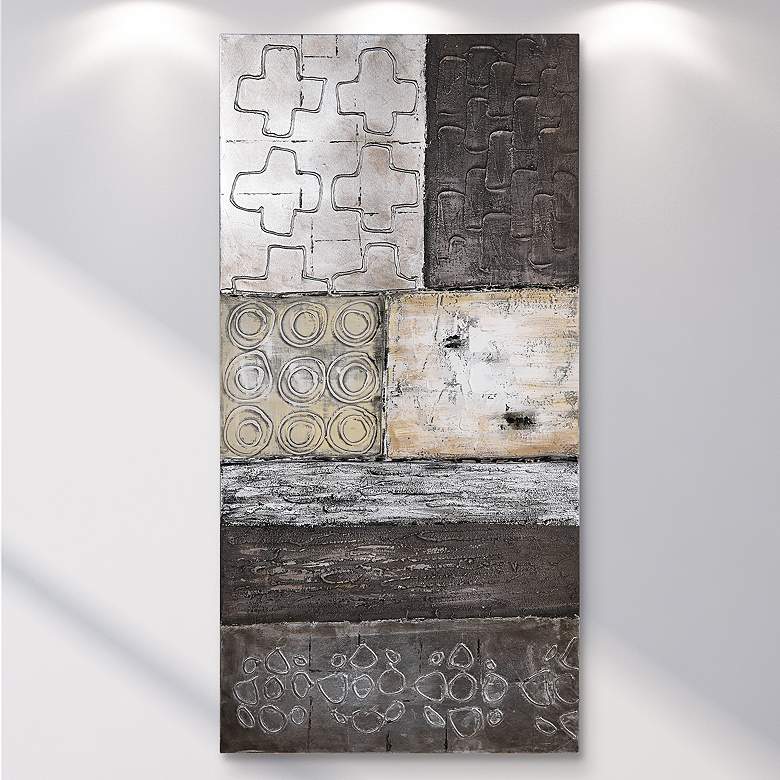 Image 1 Stacked 2 60 inch Wide Hand-Painted Rectangular Canvas Wall Art