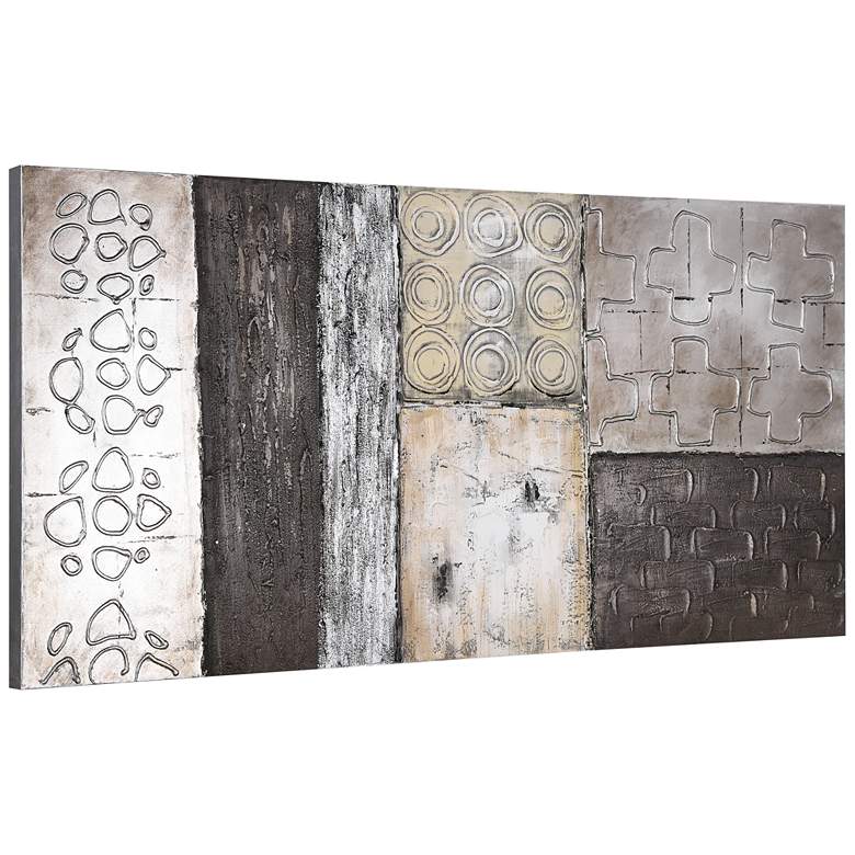 Image 4 Stacked 2 60" Wide Hand-Painted Rectangular Canvas Wall Art more views