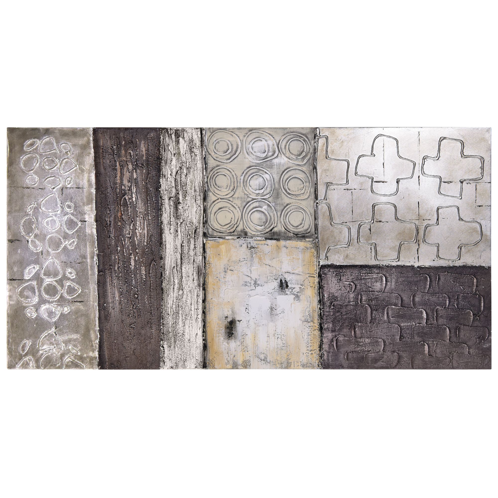 Stacked 2 60" Wide Hand-Painted Rectangular Canvas Wall Art