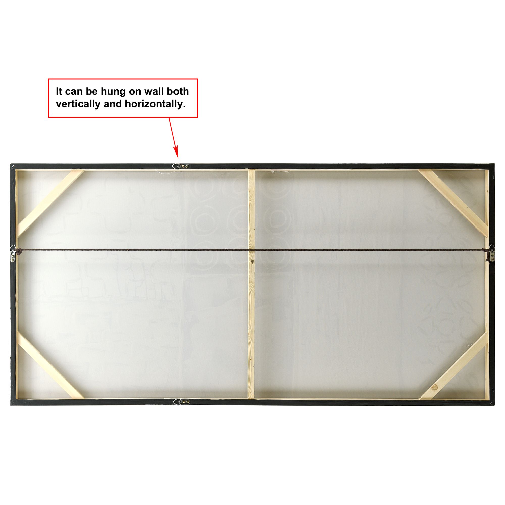 Stacked 2 60" Wide Hand-Painted Rectangular Canvas Wall Art