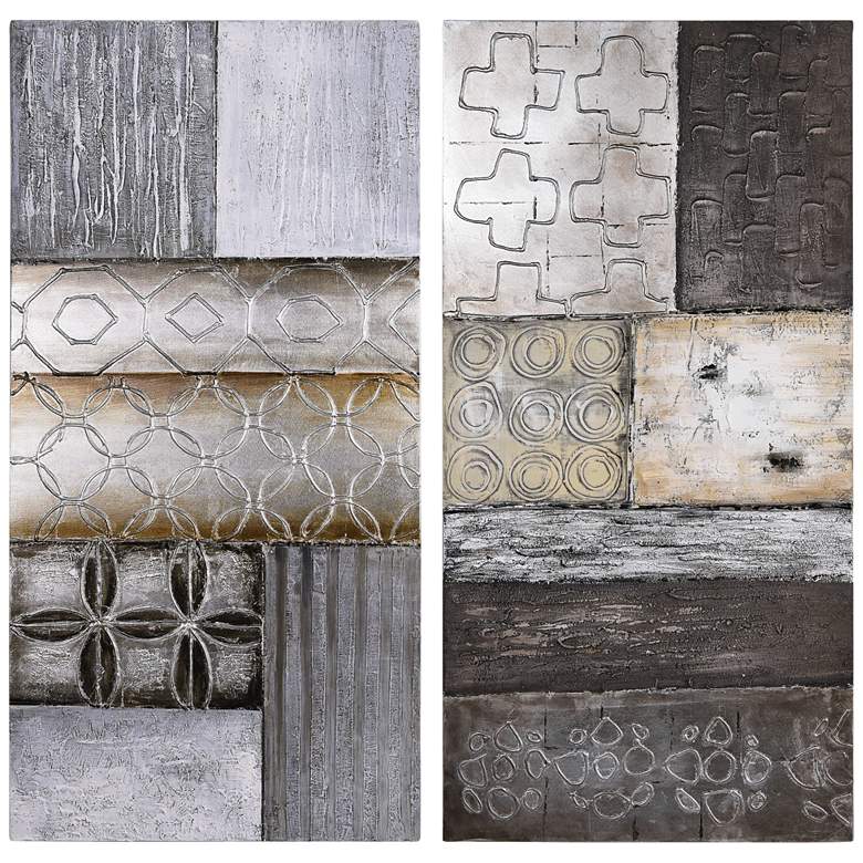 Image 2 Stacked 60" High 2-Piece Diptych Canvas Wall Art Set