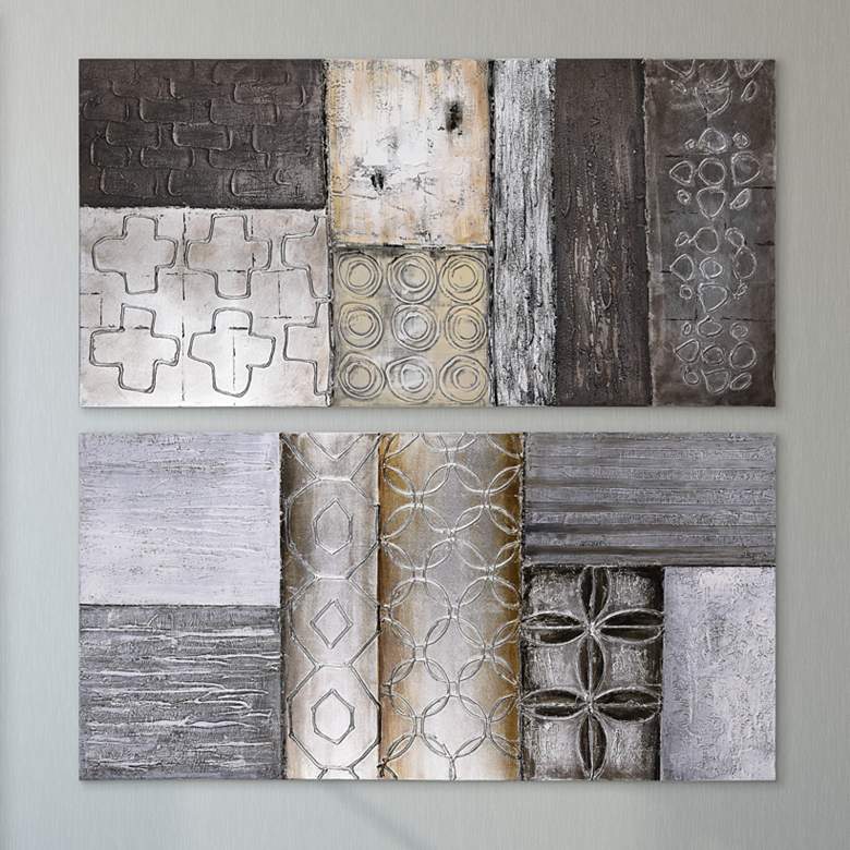 Image 1 Stacked 60" High 2-Piece Diptych Canvas Wall Art Set