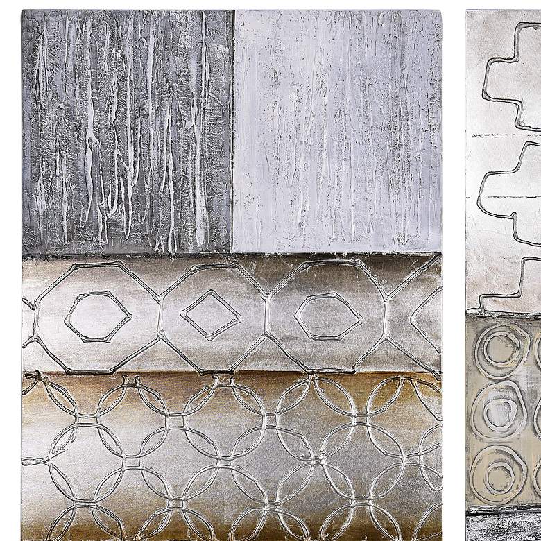 Image 3 Stacked 60" High 2-Piece Diptych Canvas Wall Art Set more views