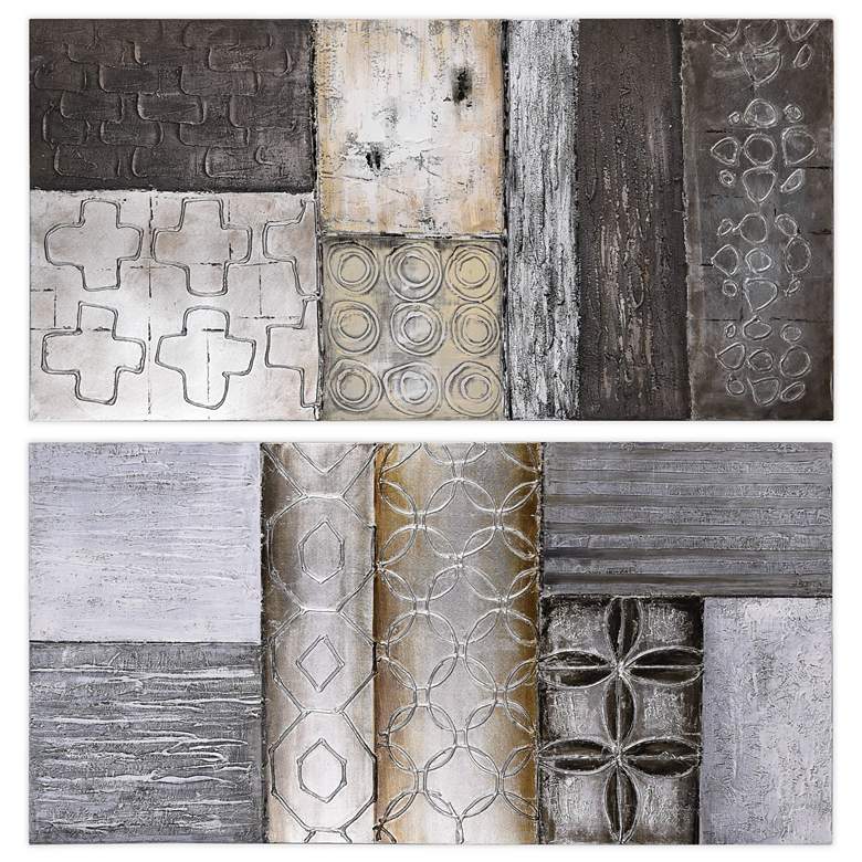 Image 4 Stacked 60" High 2-Piece Diptych Canvas Wall Art Set more views