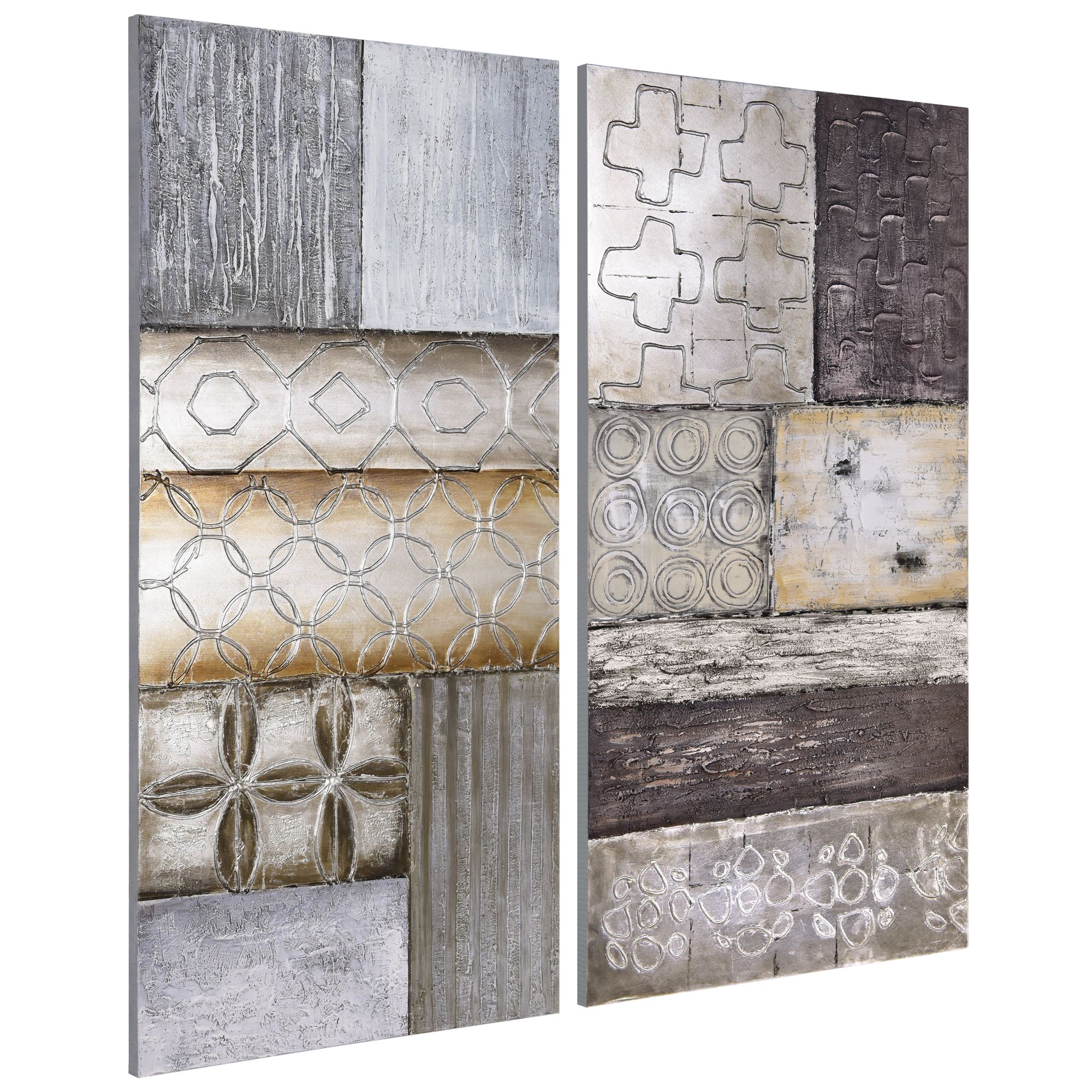 Stacked 60" High 2-Piece Diptych Canvas Wall Art Set