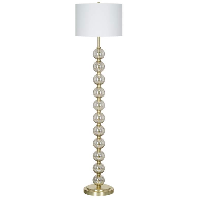 Image 1 Stacked Ball Mercury Glass and Brass LED Floor Lamp
